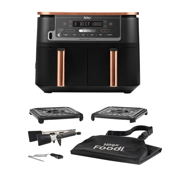 Ninja Deluxe Black & Copper Foodi MAX Dual Zone Air Fryer with Smart Cook System