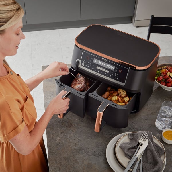 Ninja Deluxe Black & Copper Foodi MAX Dual Zone Air Fryer with Smart Cook System